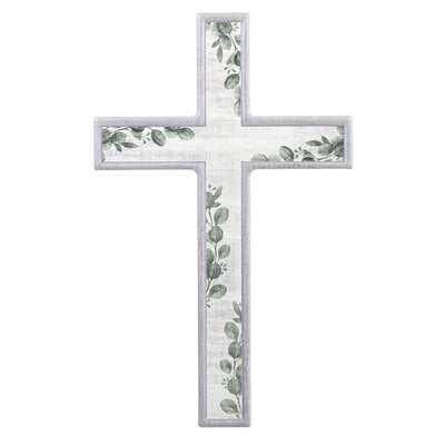 16" Embossed Metal Sign: Eucalyptus Cross
