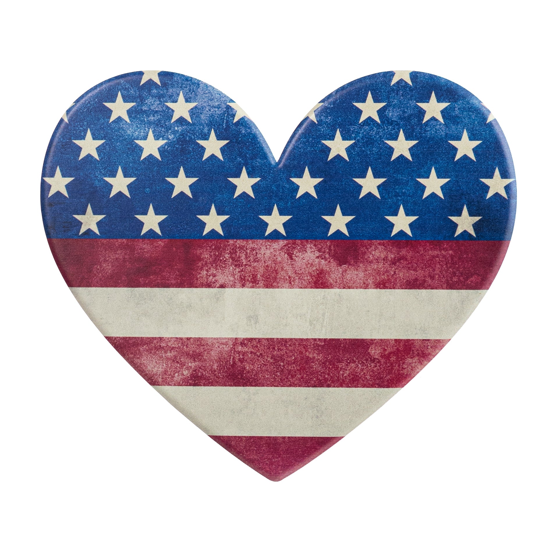 10" Embossed Metal Sign: Patriotic Distressed Heart