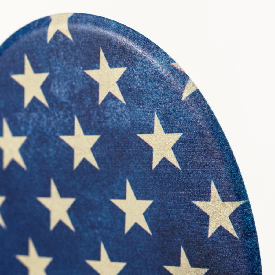 10" Embossed Metal Sign: Patriotic Distressed Heart