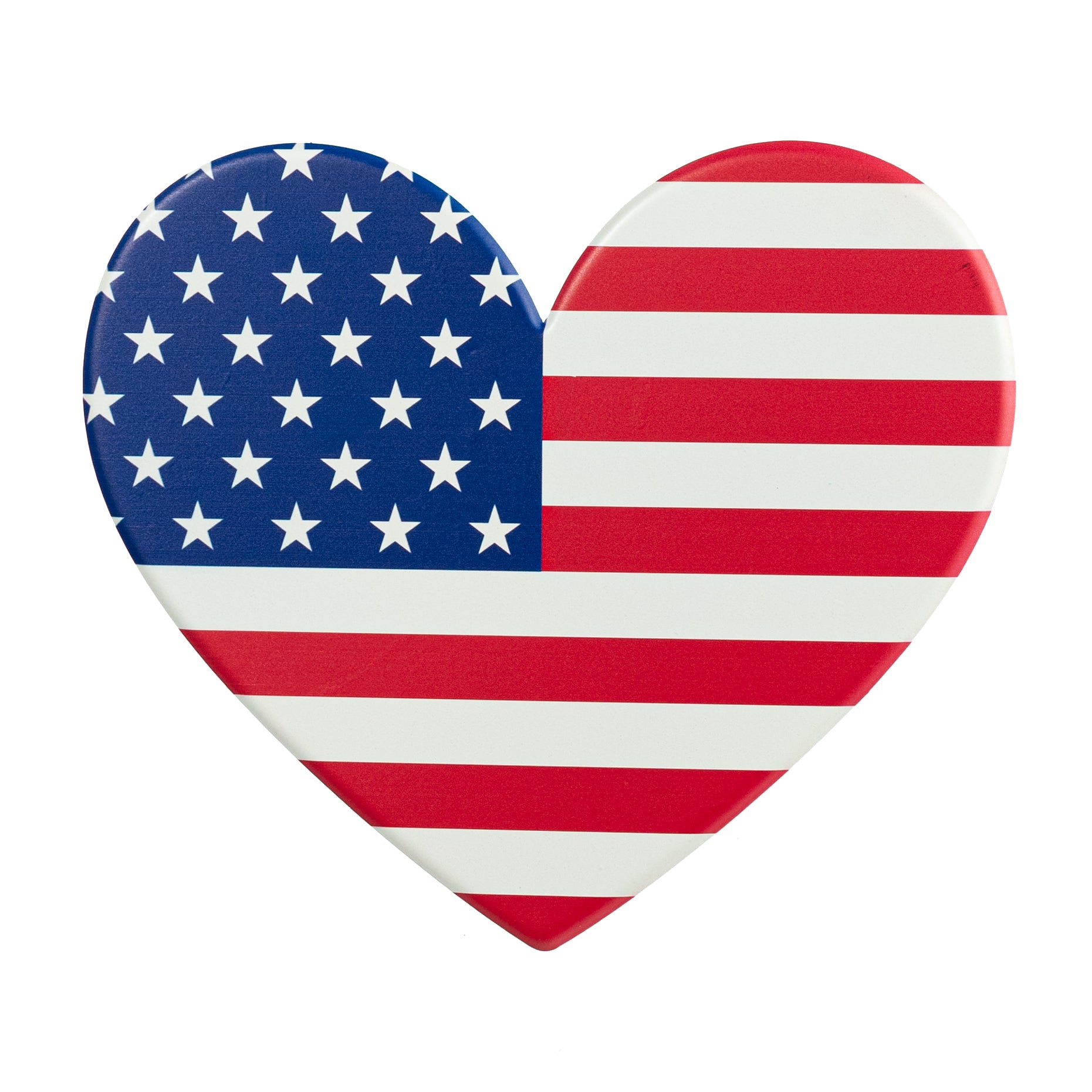 10" Embossed Metal Sign: Patriotic Heart