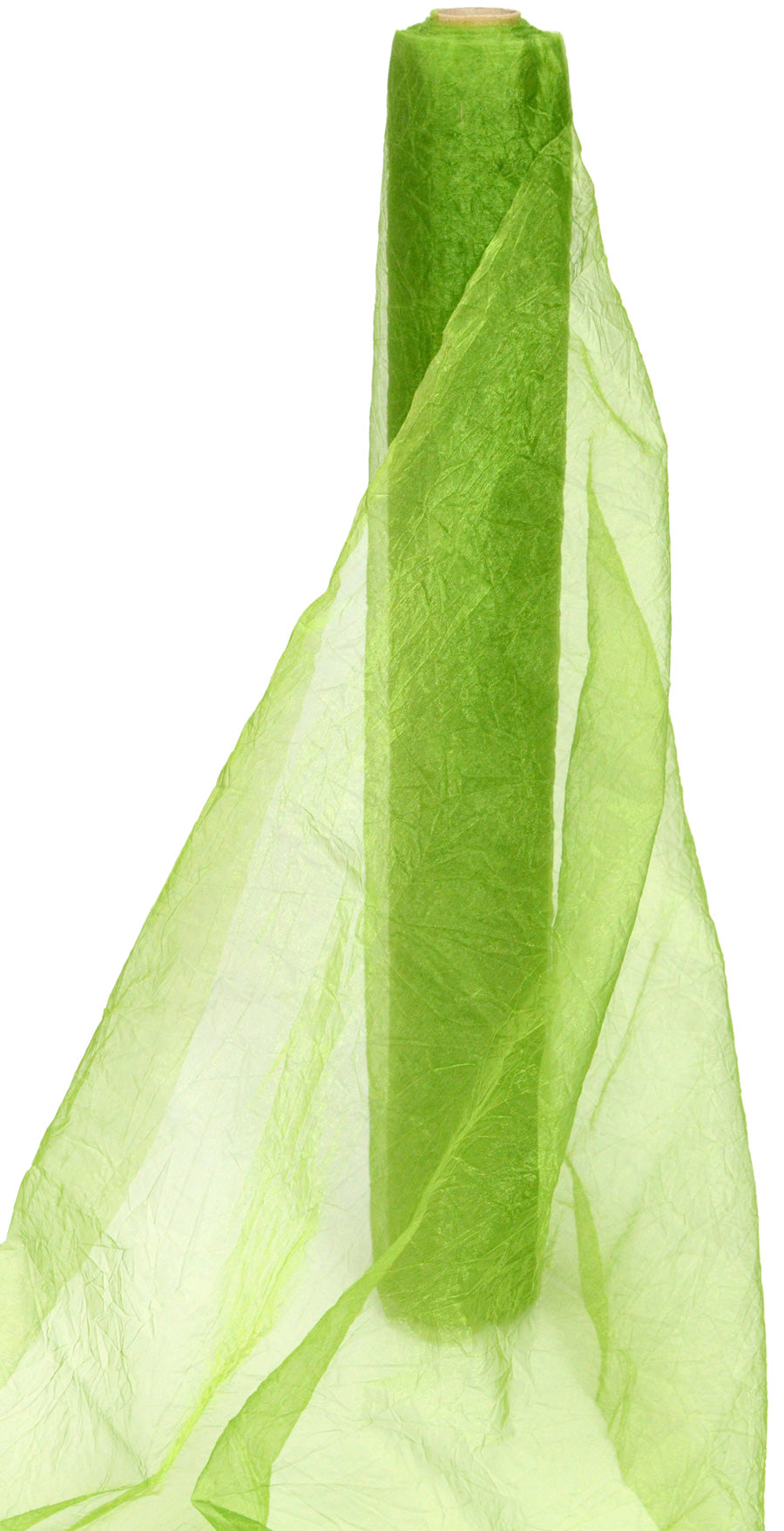 24" Crinkle Sheer Fabric Roll: Lime Green (10 Yards)
