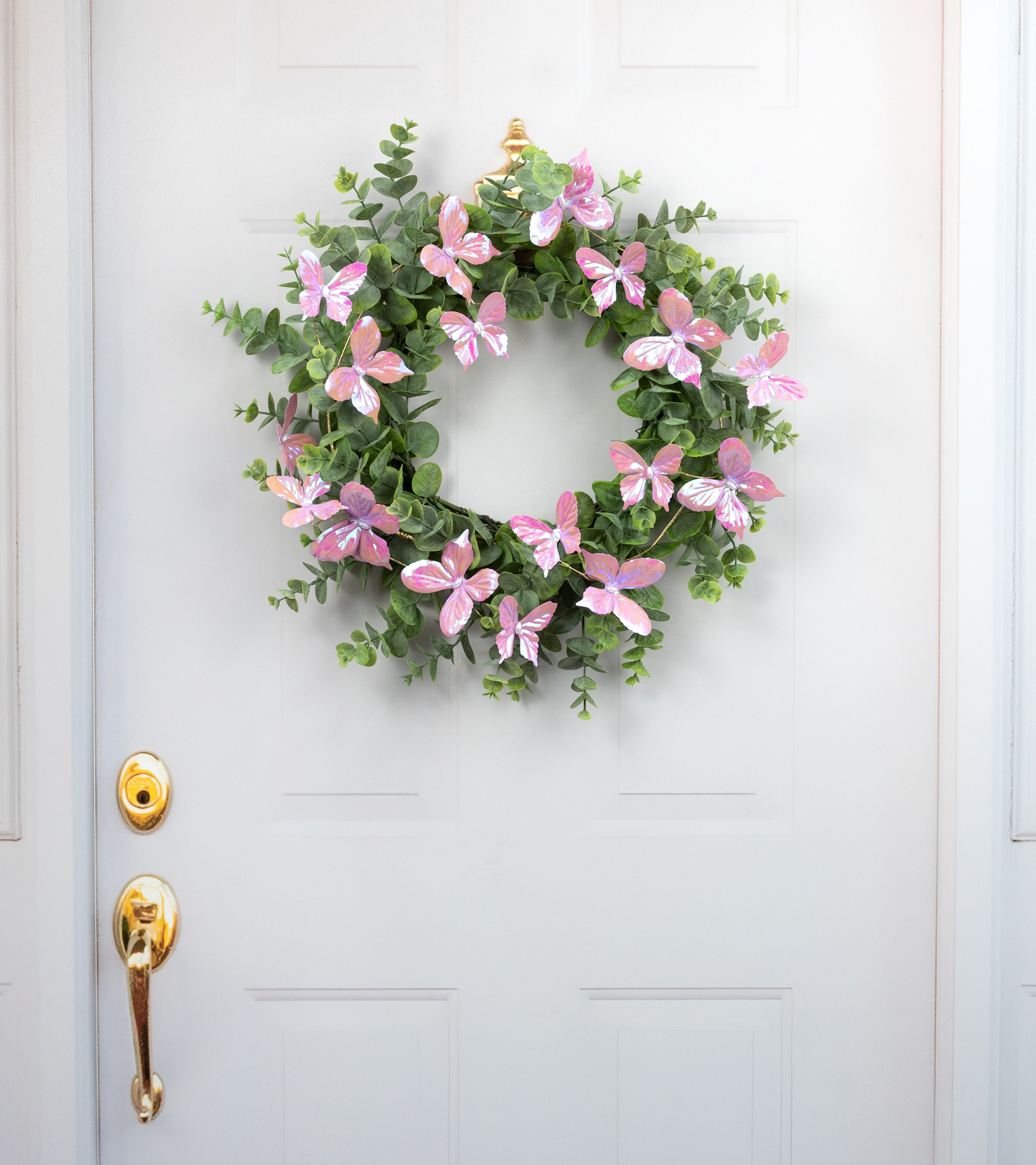 55" Plastic Butterfly Garland: Iridescent Pink