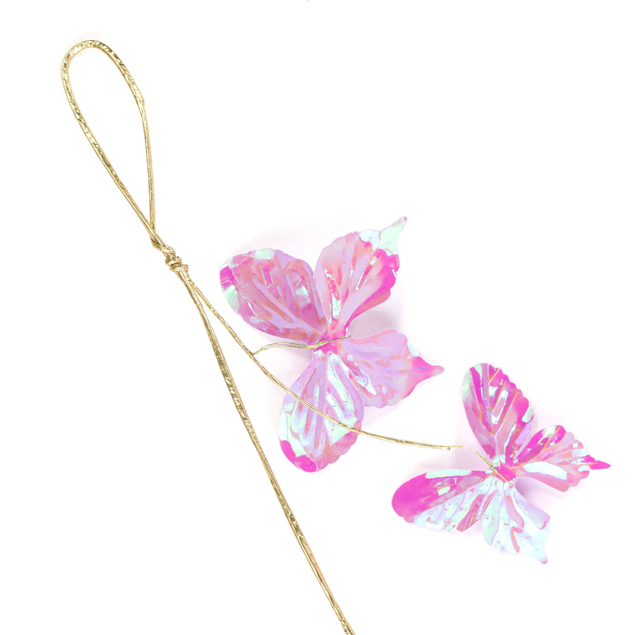55" Plastic Butterfly Garland: Iridescent Pink