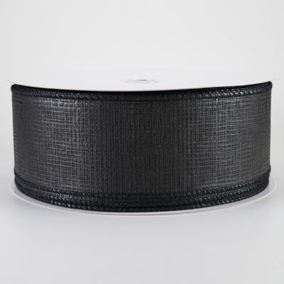 2.5" Embossed Crosshatch Breeze Ribbon: Black (50 Yards)
