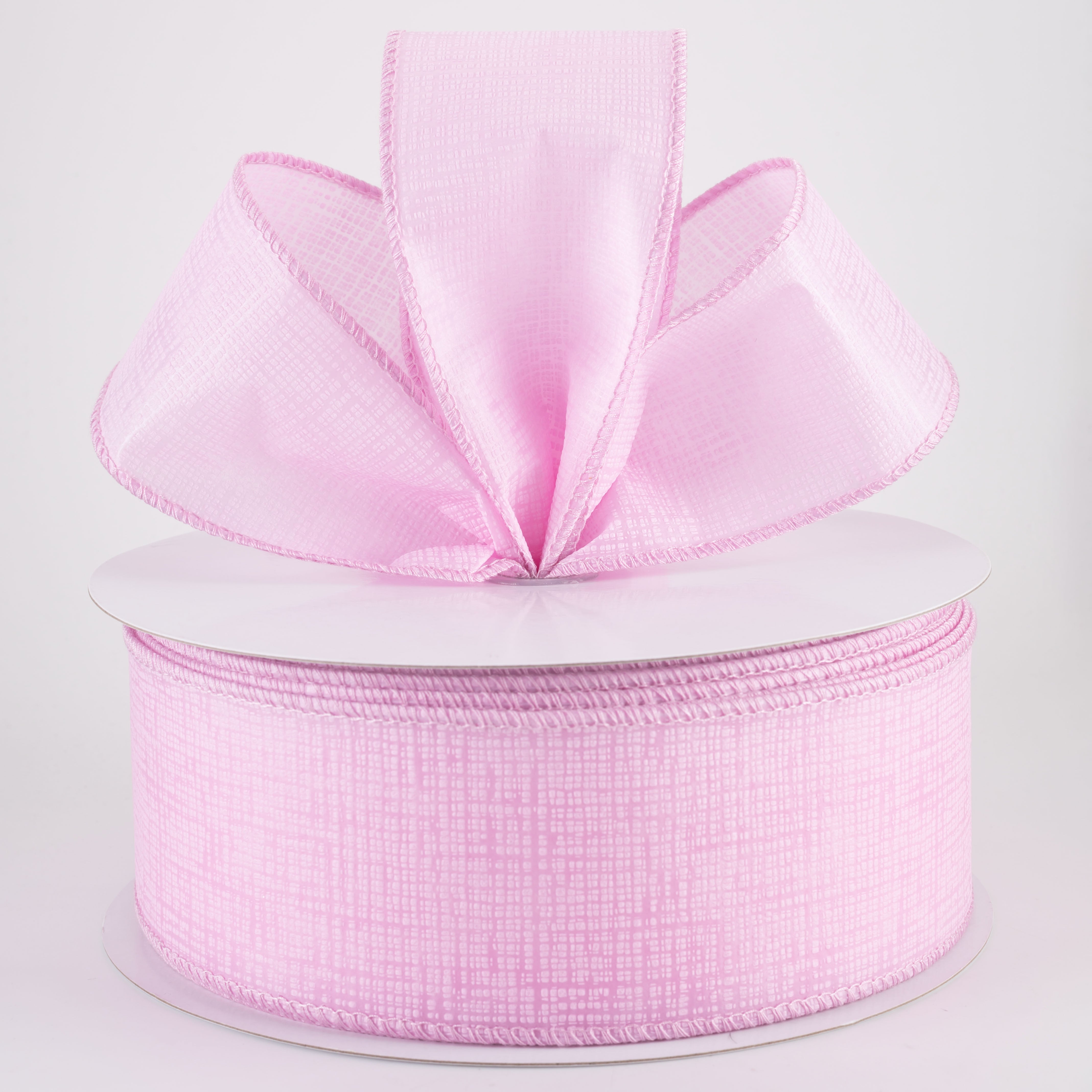 2.5" Embossed Crosshatch Breeze Ribbon: Pink (50 Yards)