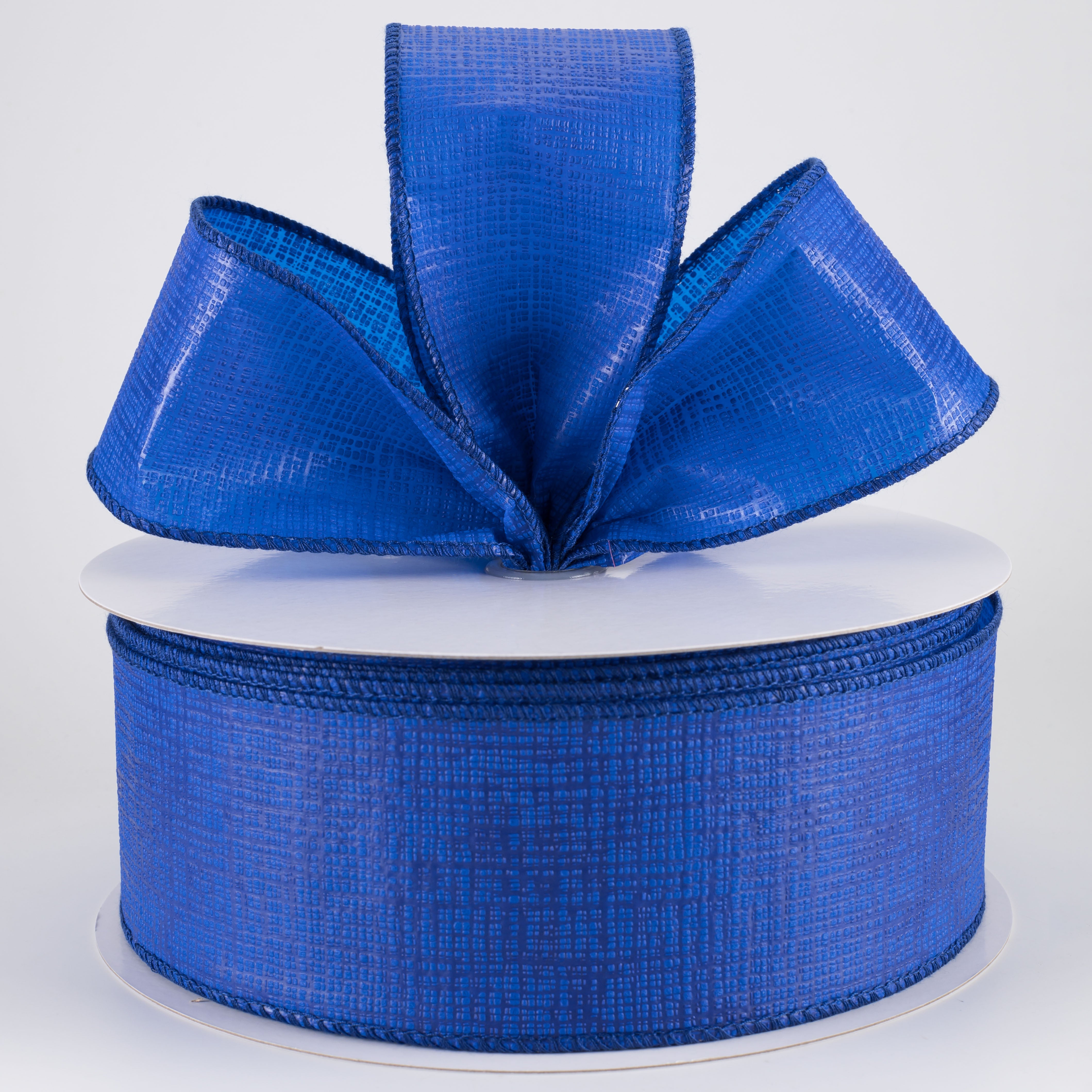 2.5" Embossed Crosshatch Breeze Ribbon: Royal Blue (50 Yards)