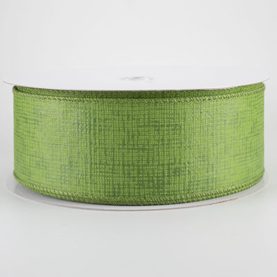 2.5" Embossed Crosshatch Breeze Ribbon: Moss Green (50 Yards)