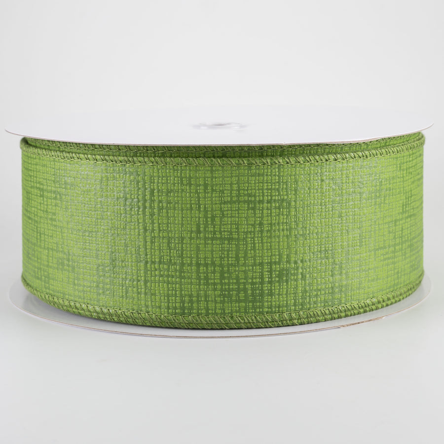 2.5" Embossed Crosshatch Breeze Ribbon: Moss Green (50 Yards)