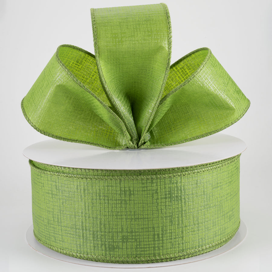 2.5" Embossed Crosshatch Breeze Ribbon: Moss Green (50 Yards)