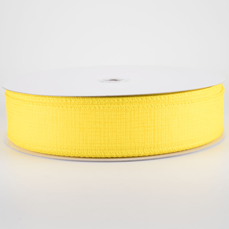 1.5" Embossed Crosshatch Breeze Ribbon: Yellow (50 Yards)