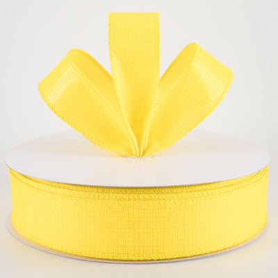 1.5" Embossed Crosshatch Breeze Ribbon: Yellow (50 Yards)