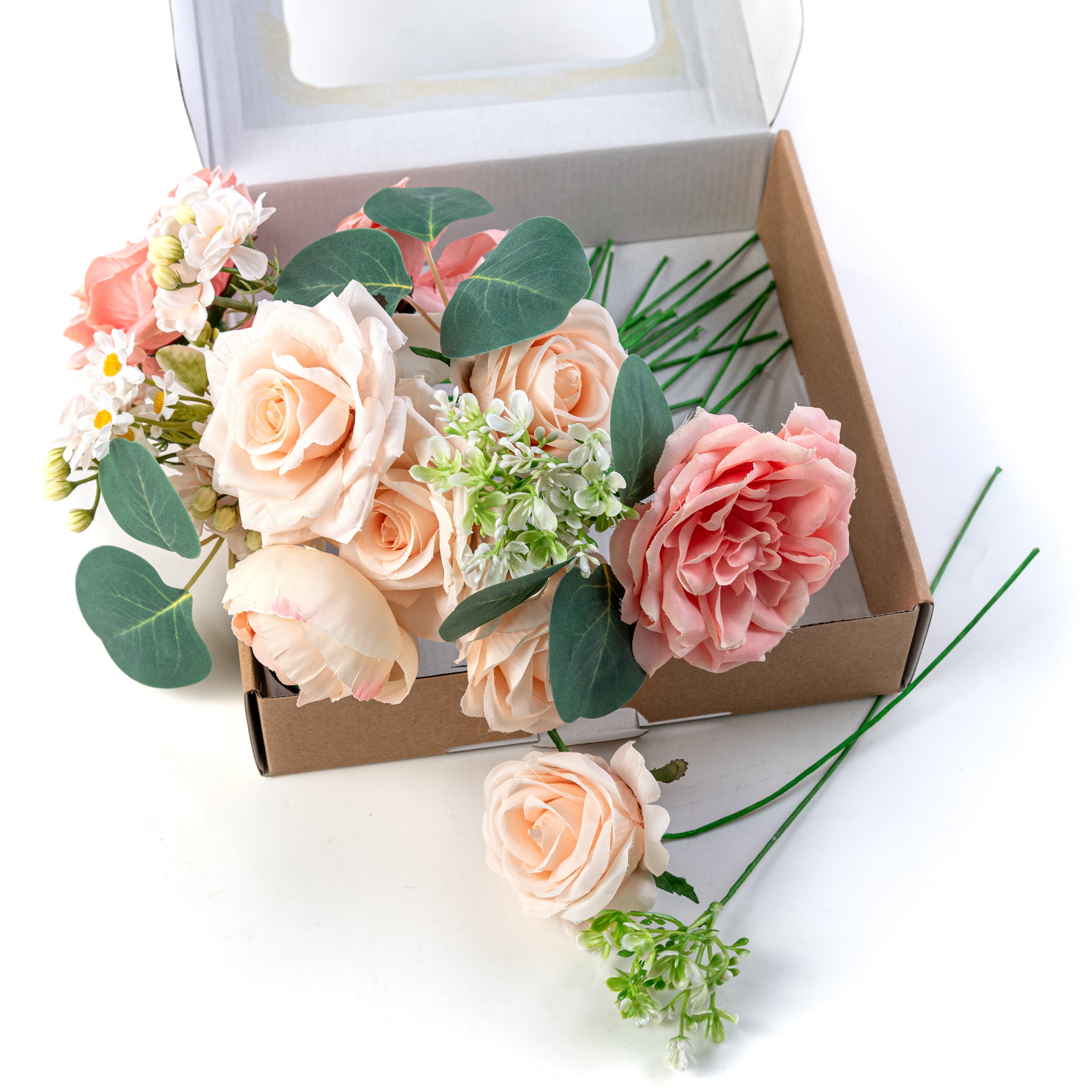 Boxed Pick Mix: Pink Roses & Peonies (23 Stem)