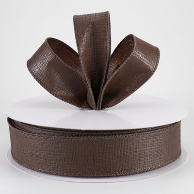 1.5" Embossed Crosshatch Breeze Ribbon: Dark Brown (50 Yards)