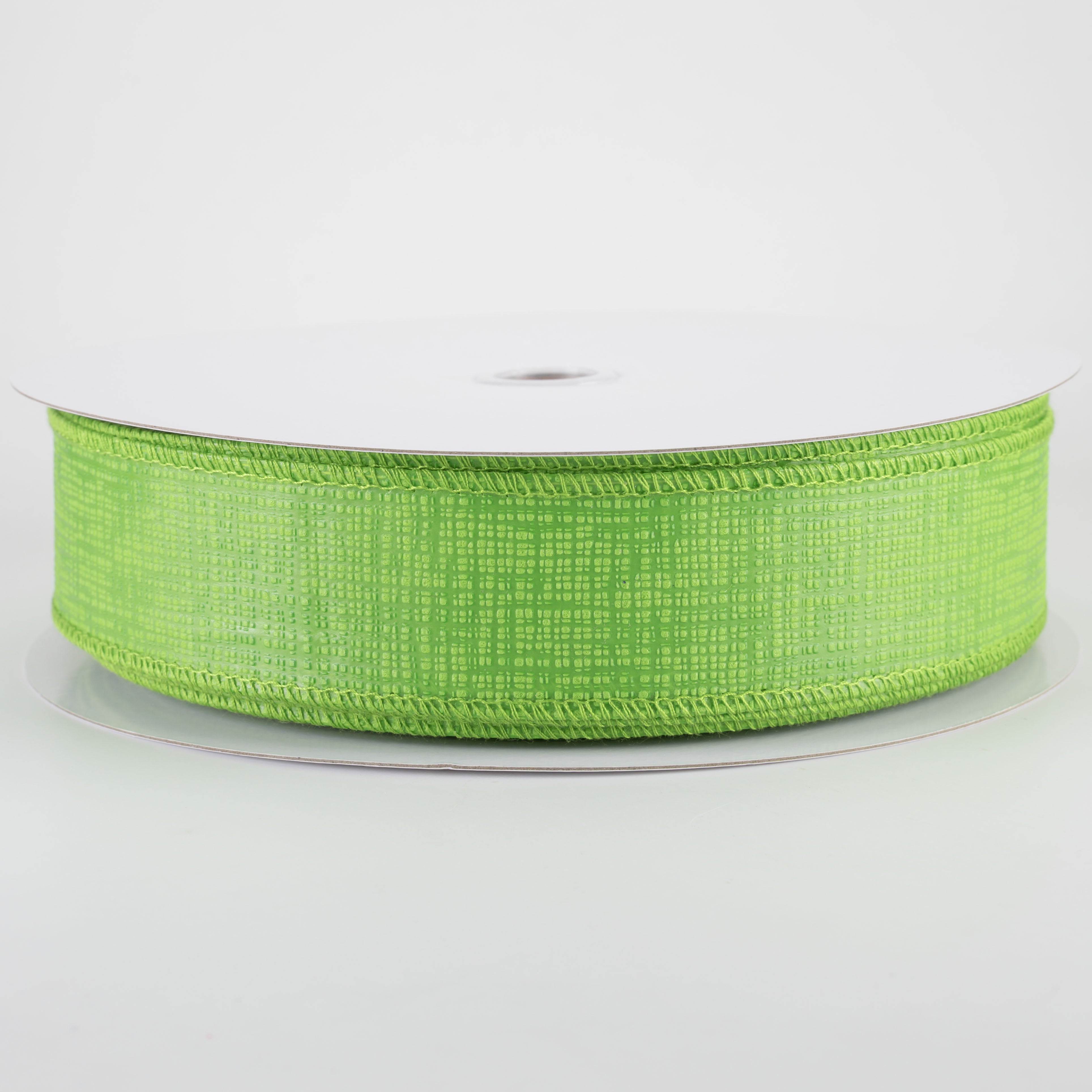 1.5" Embossed Crosshatch Breeze Ribbon: Lime Green (50 Yards)