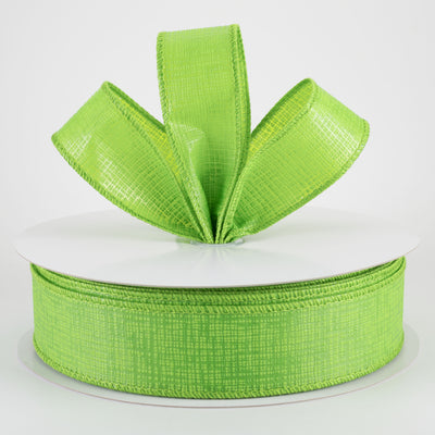 1.5" Embossed Crosshatch Breeze Ribbon: Lime Green (50 Yards)