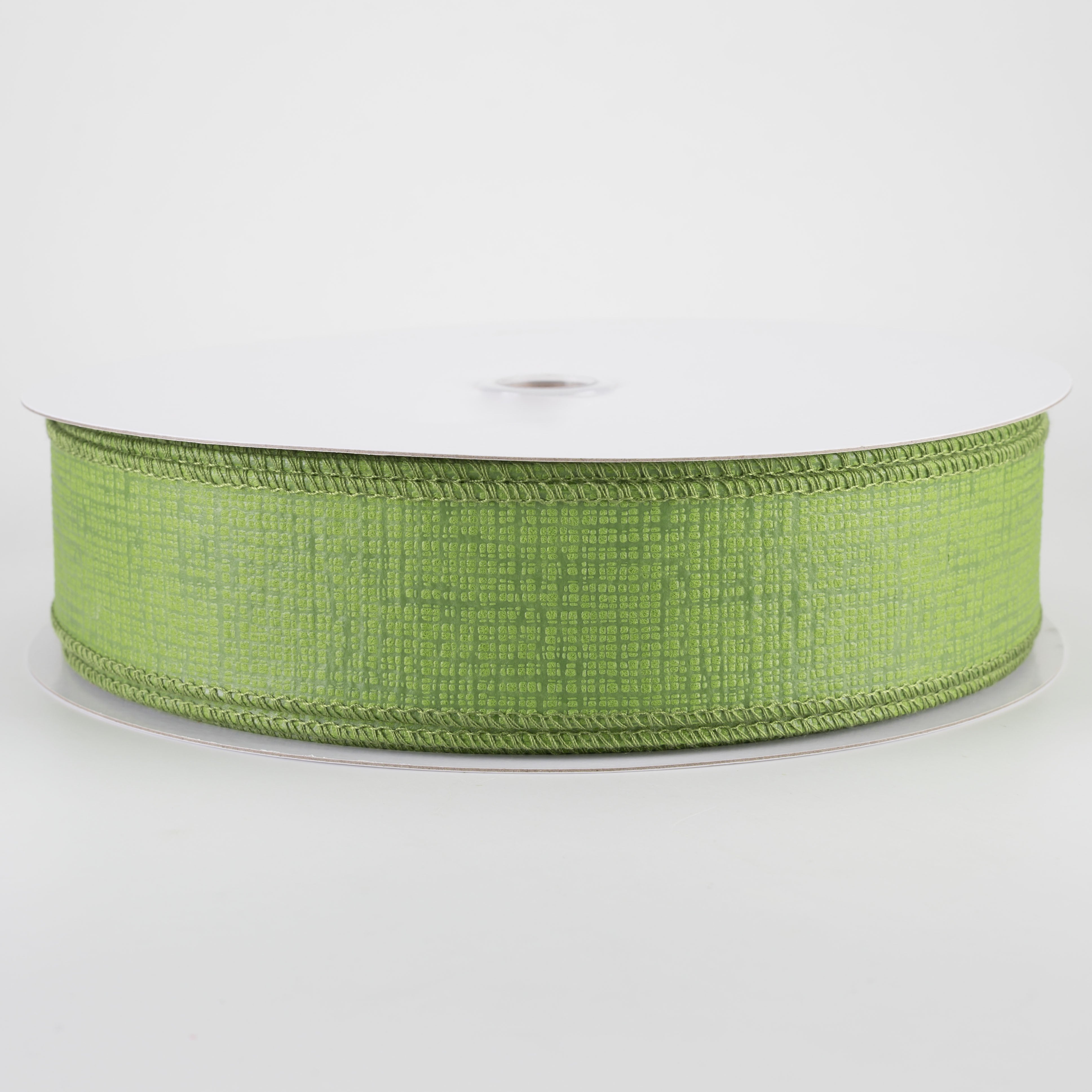 1.5" Embossed Crosshatch Breeze Ribbon: Moss Green (50 Yards)