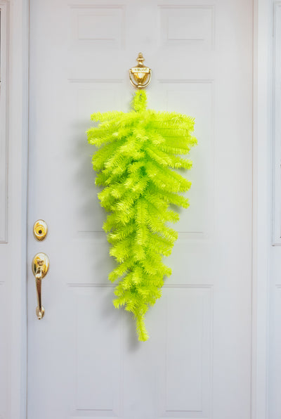 36" Pine Teardrop Swag: Lime Green (90 Tips)