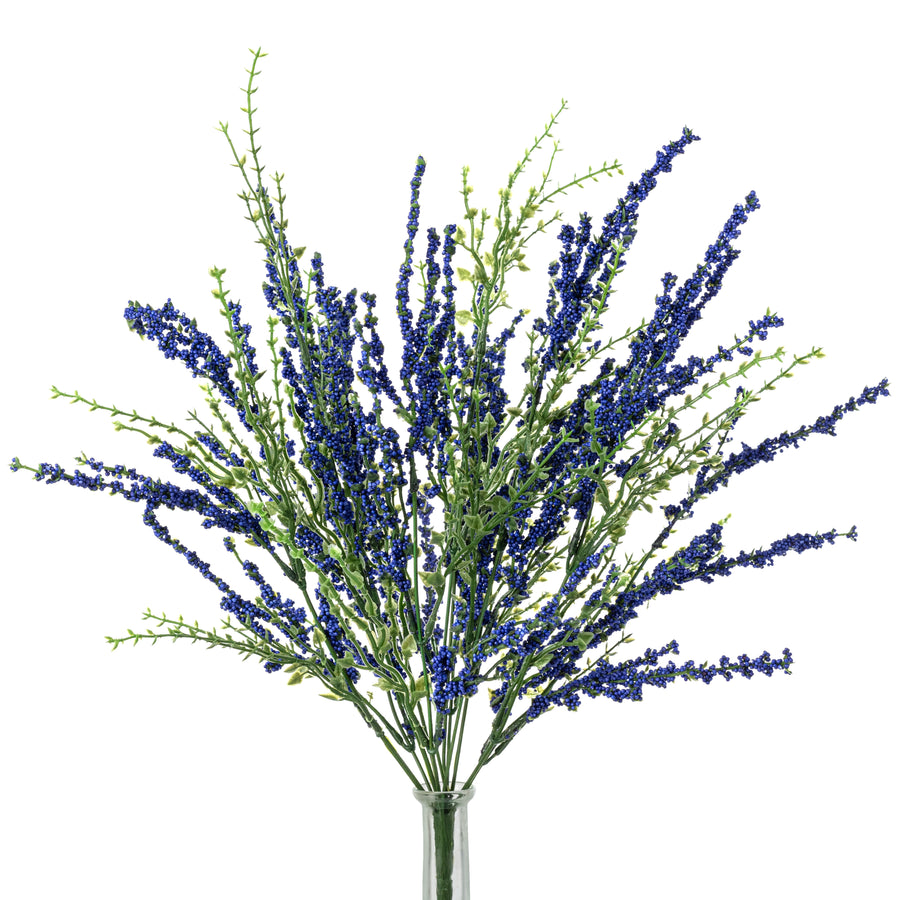 21" Erica Bush Seeded Heather: Blue (12 Stem)