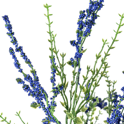 21" Erica Bush Seeded Heather: Blue (12 Stem)