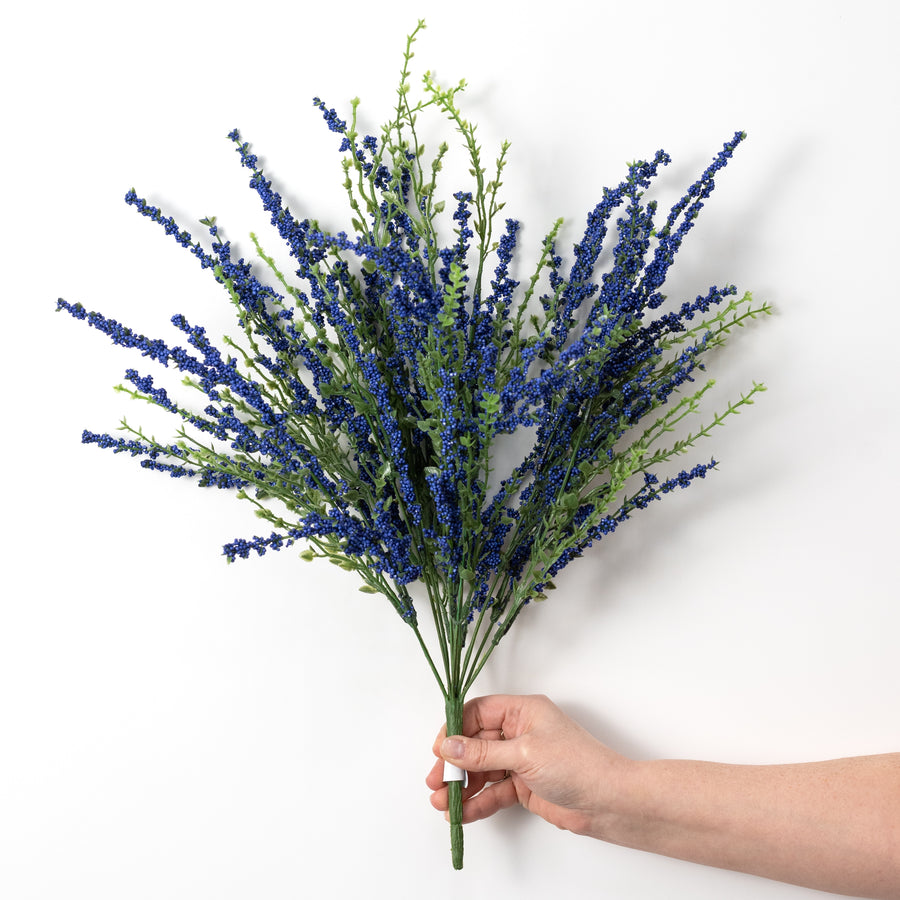21" Erica Bush Seeded Heather: Blue (12 Stem)
