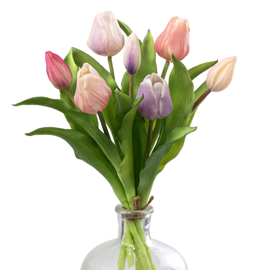 12" Mixed Artificial Tulip Bundle (7 Stem)