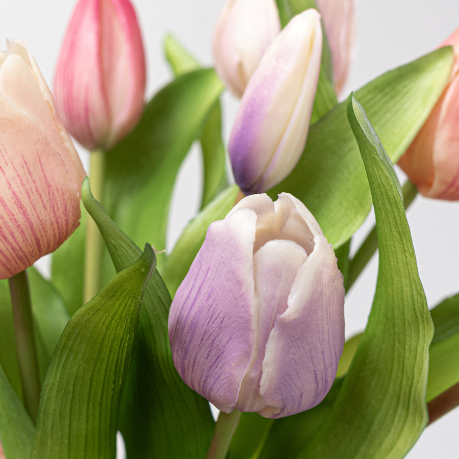 12" Mixed Artificial Tulip Bundle (7 Stem)