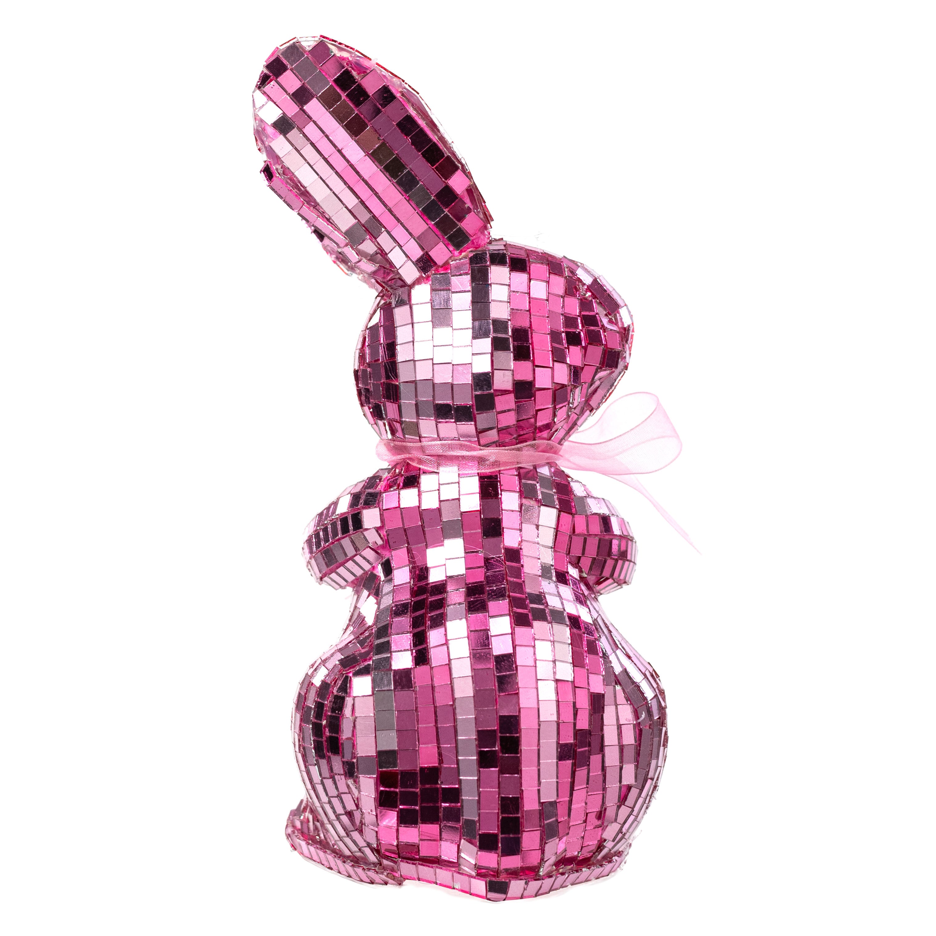 8.5" Mirror Disco Ball Bunny: Pink