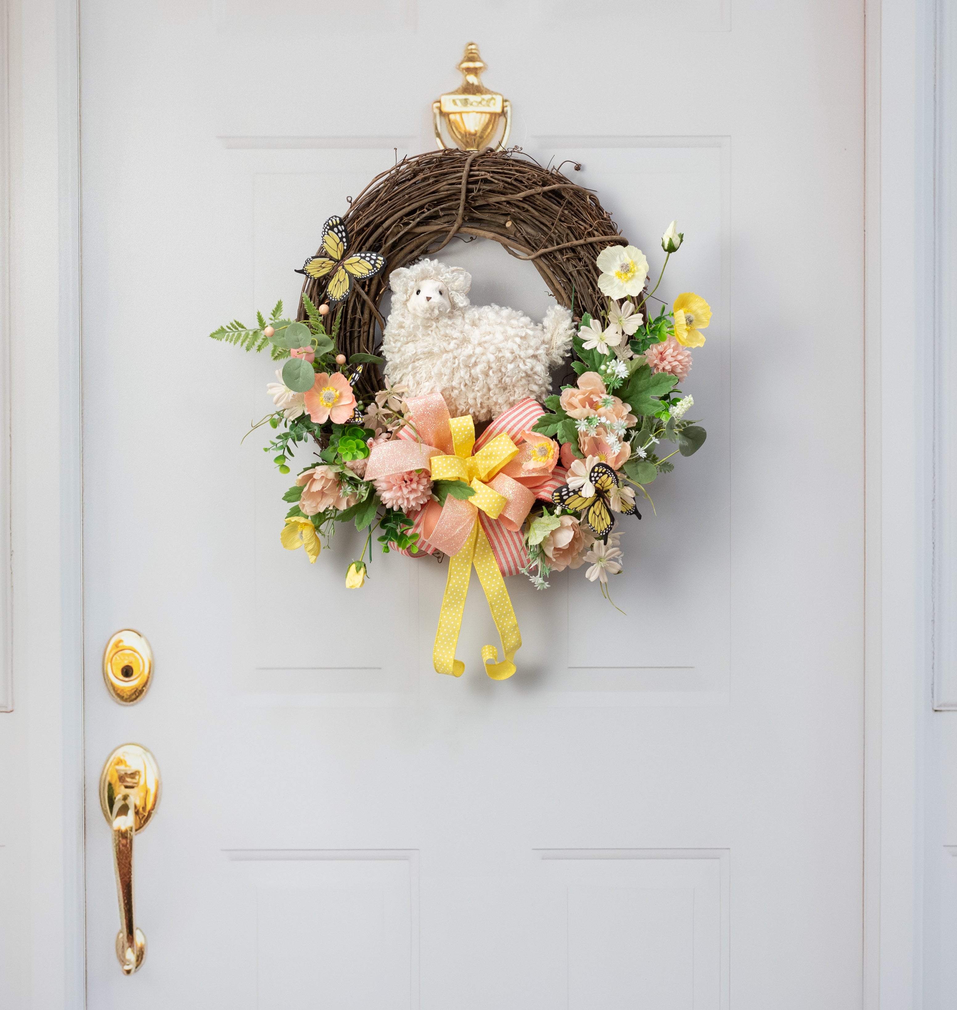 8" Faux Fur Sheep Decoration