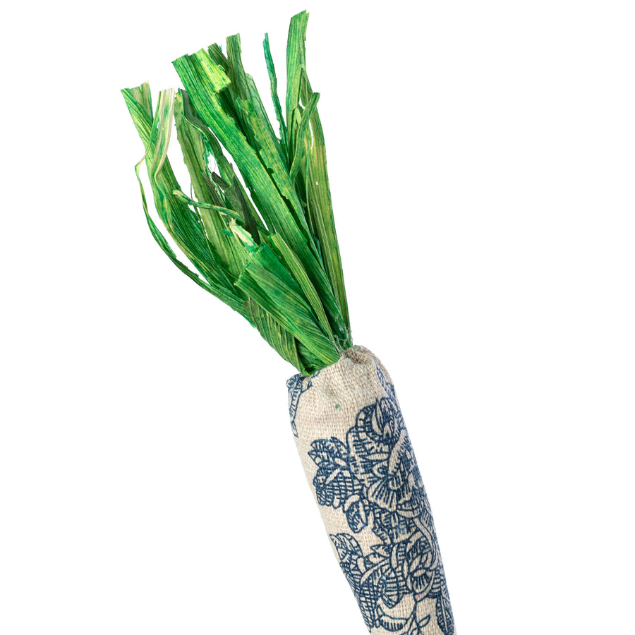 8" Canvas Carrots: Blue & White Floral (Box of 4)