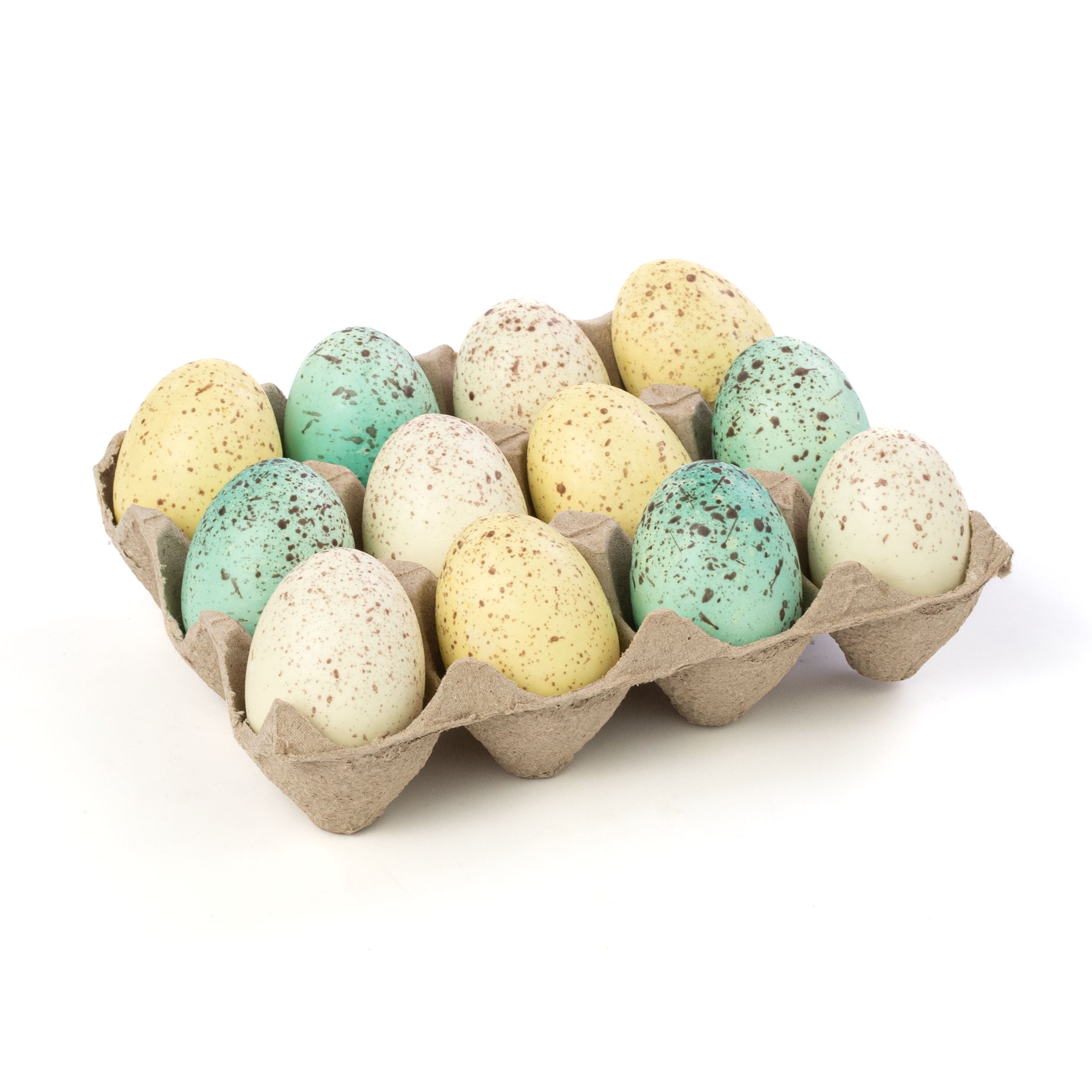 Gold Mottled Easter Eggs in Egg Carton: Blue & Yellow (12)