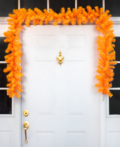 9' PVC Pine Garland: Orange (201 Tips)