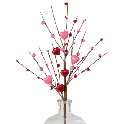 19" Valentine's Hearts & Pips Spray: Red & Pink