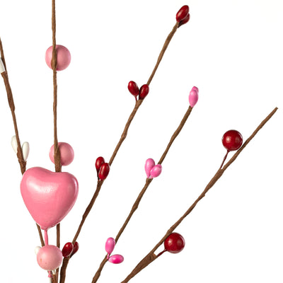 19" Valentine's Hearts & Pips Spray: Red & Pink