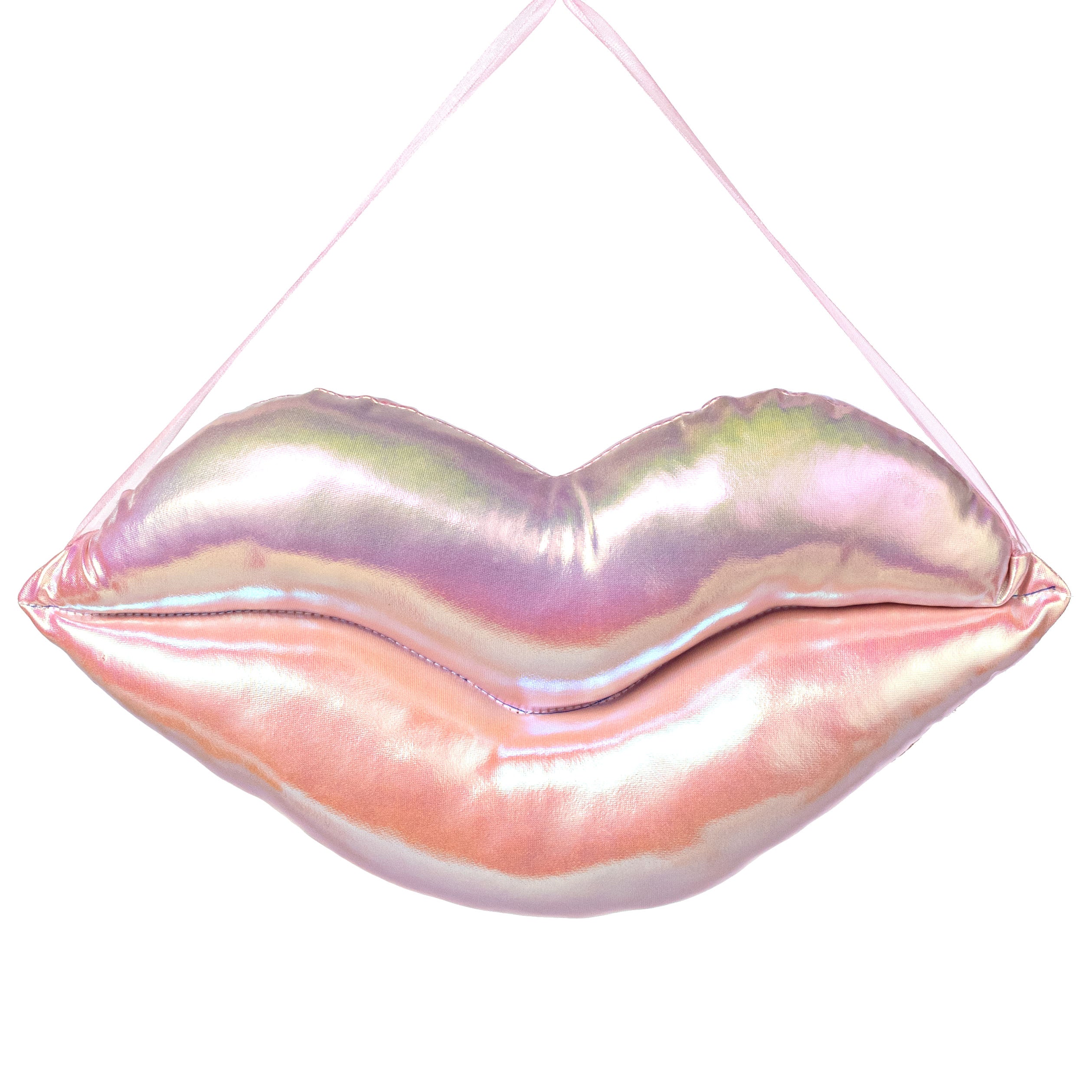 12" Iridescent Lips Ornament: Pink