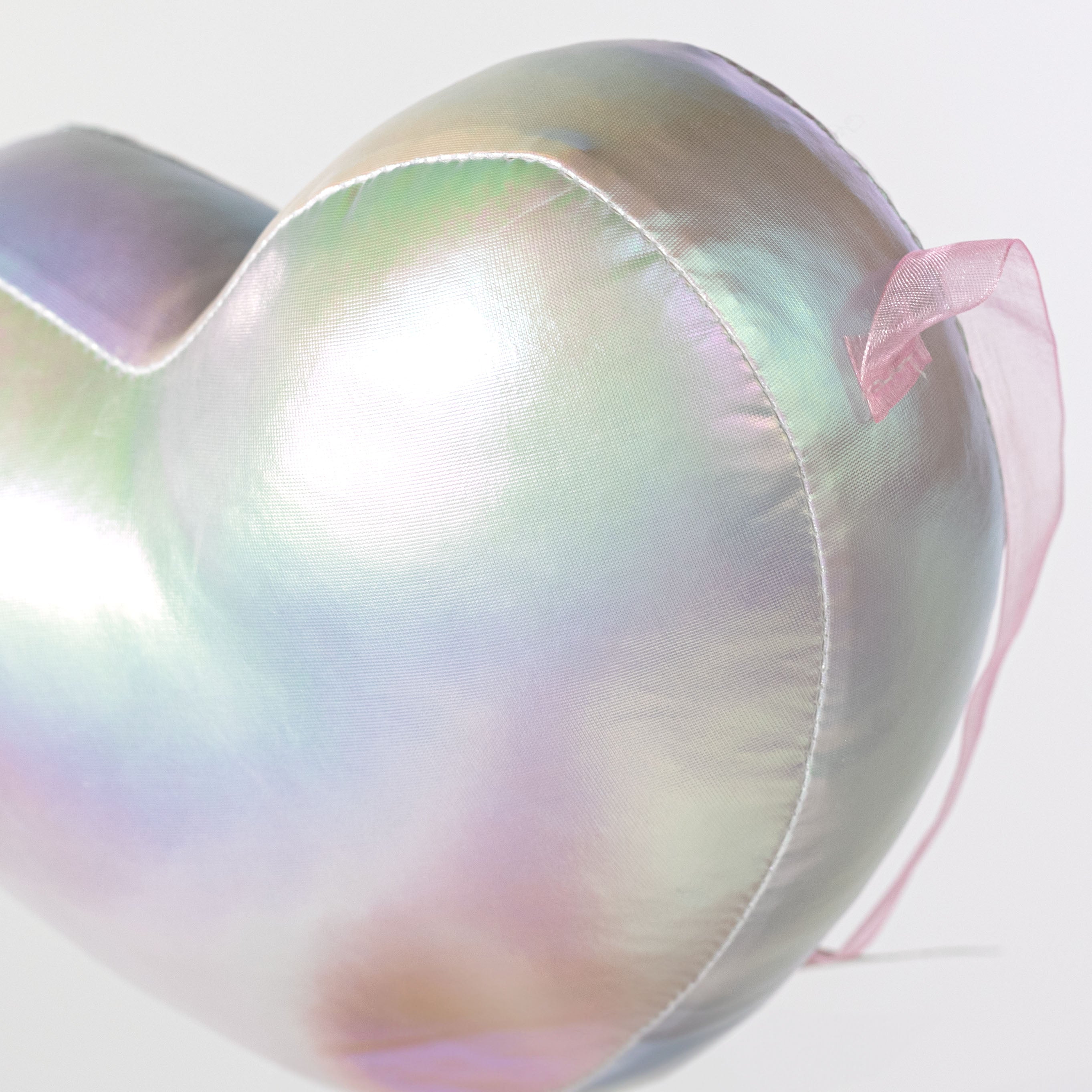 8" Iridescent Heart Ornament: White