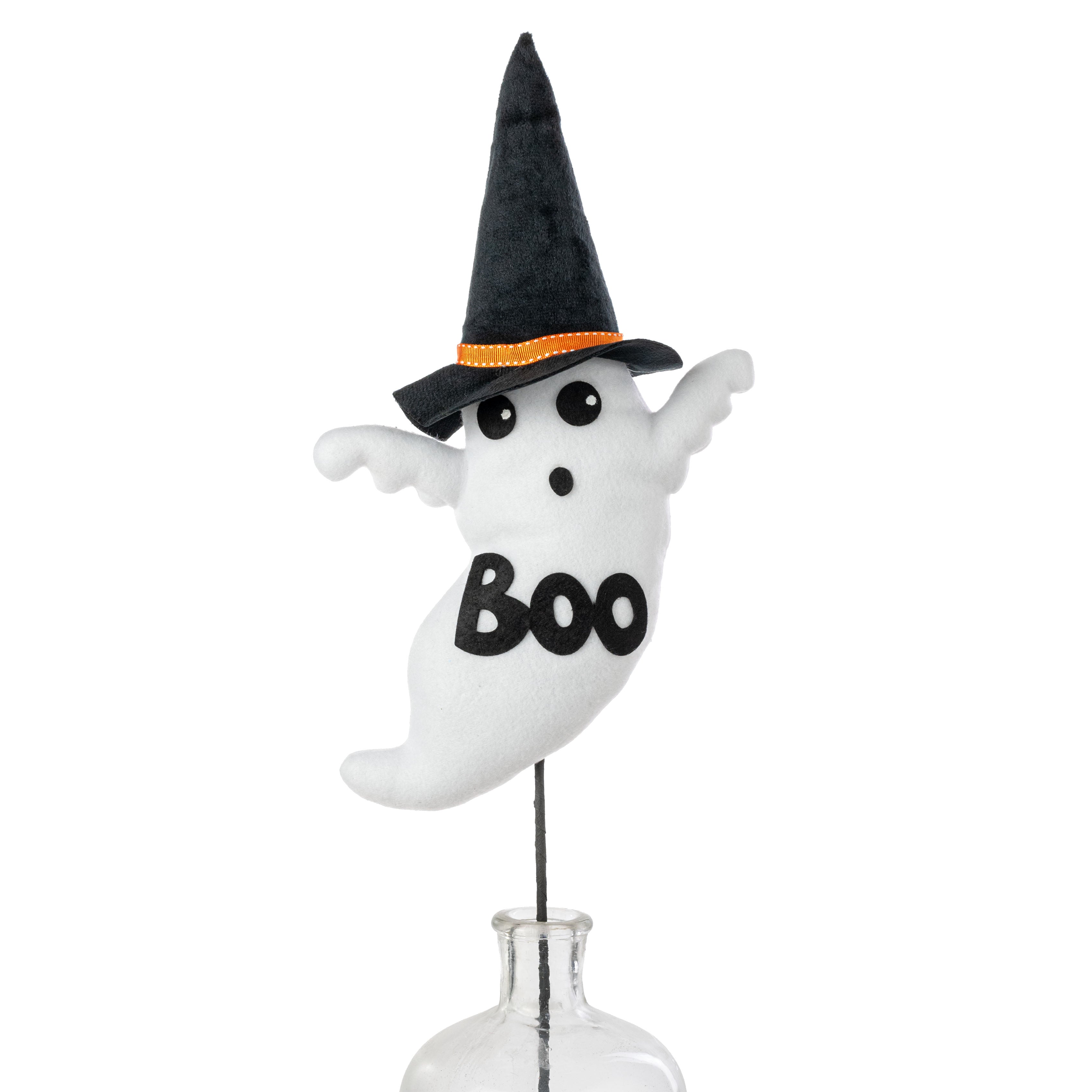 24" Plush Boo Ghost Witch Hat Spray