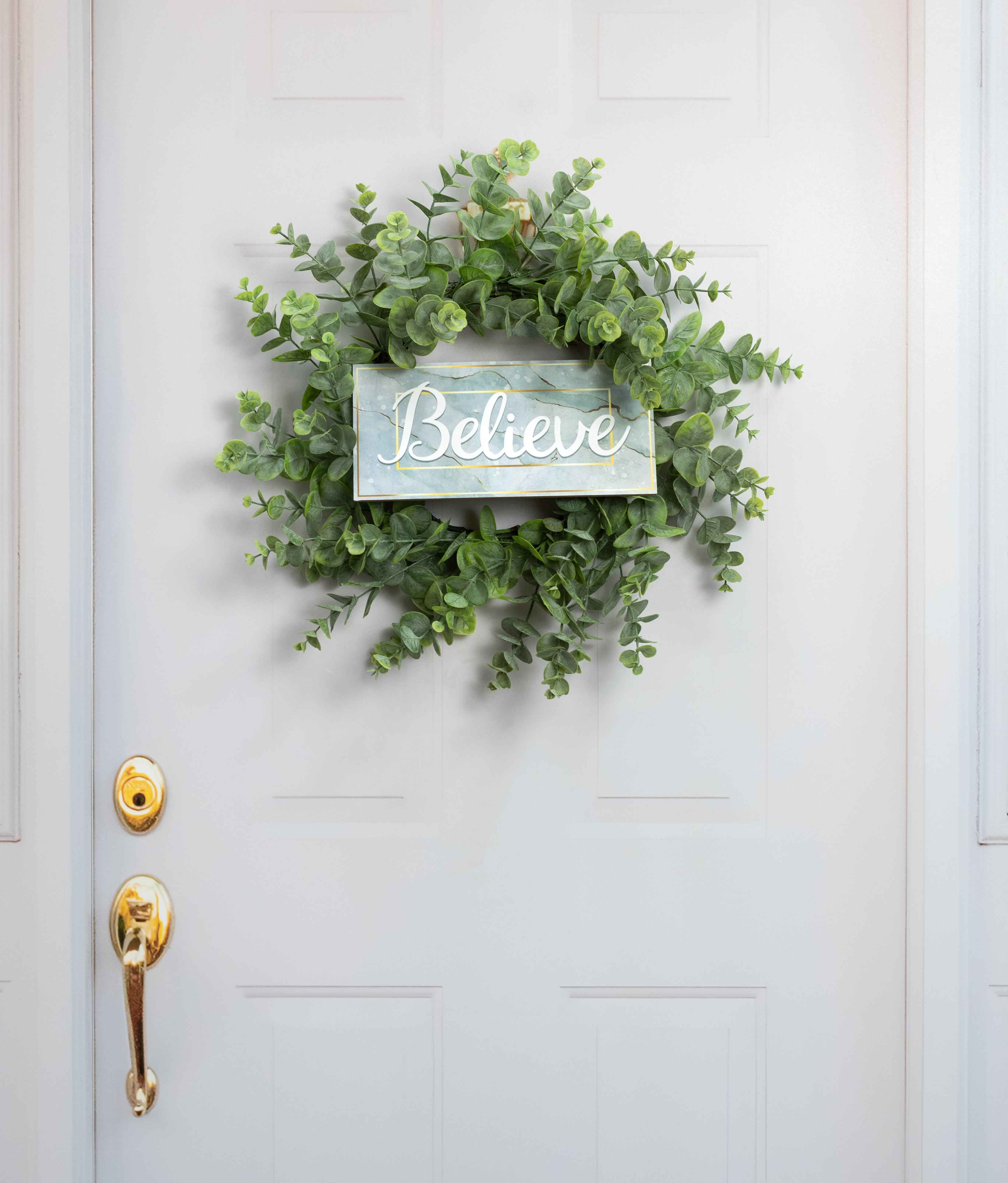 12" Wooden Sign: Marble Believe