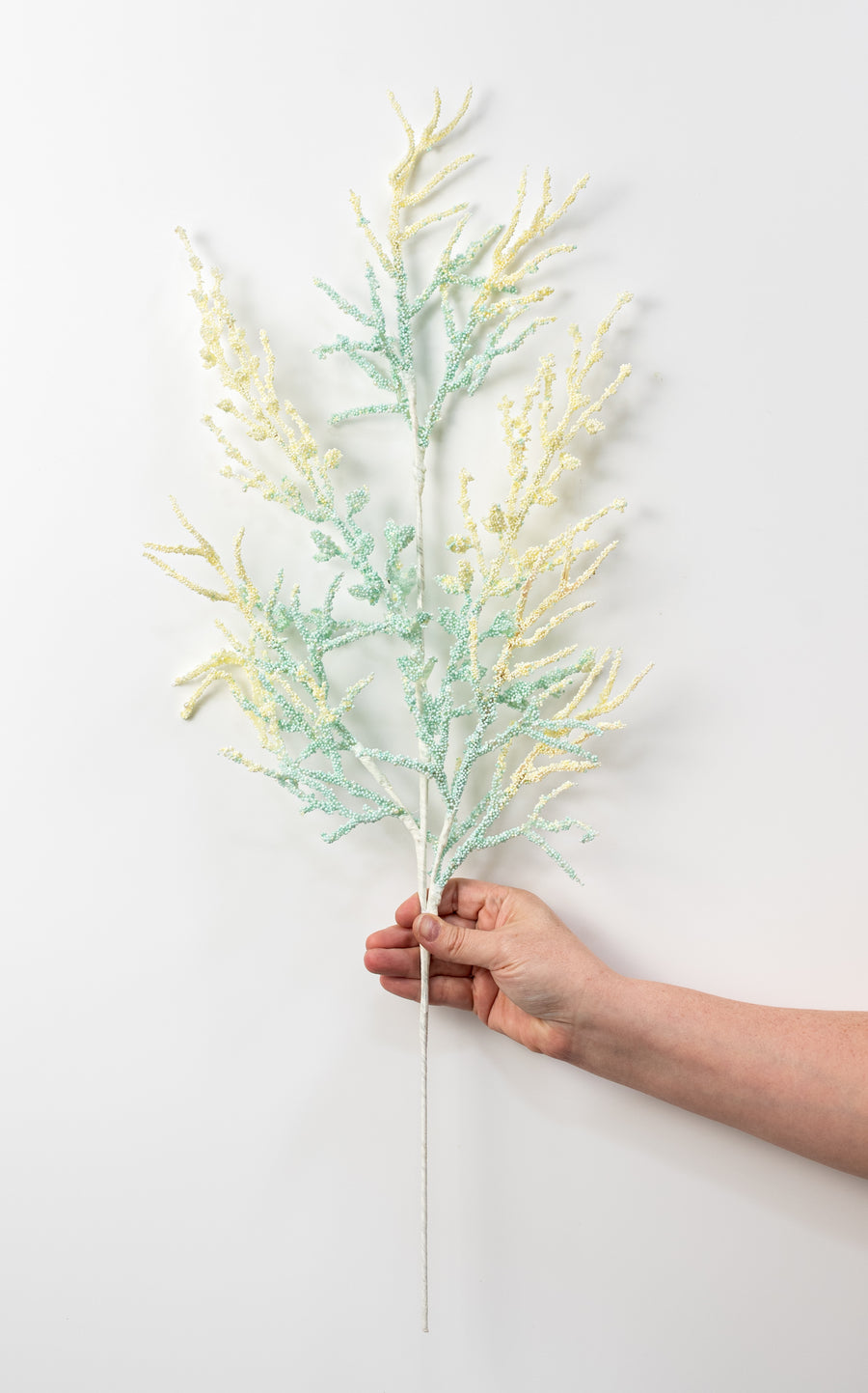 28" Pearl & Bead Coral Spray: Cream & Mint