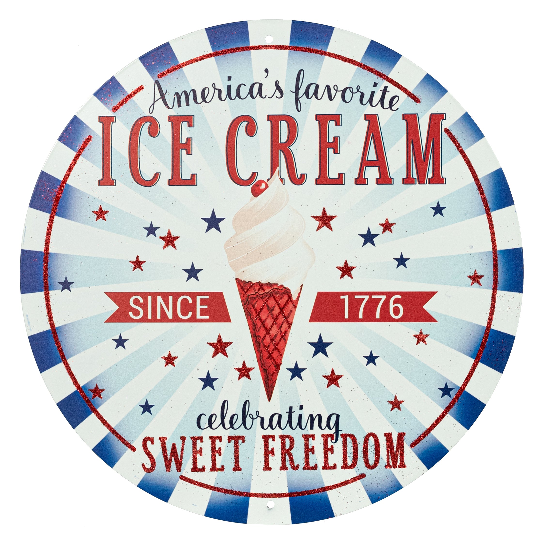 12" Round Metal Sign: America's Favorite Ice Cream