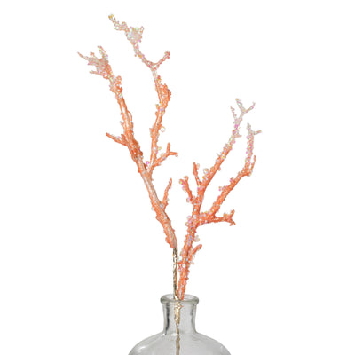 20" Pearl & Sequin Coral Spray: Salmon Orange