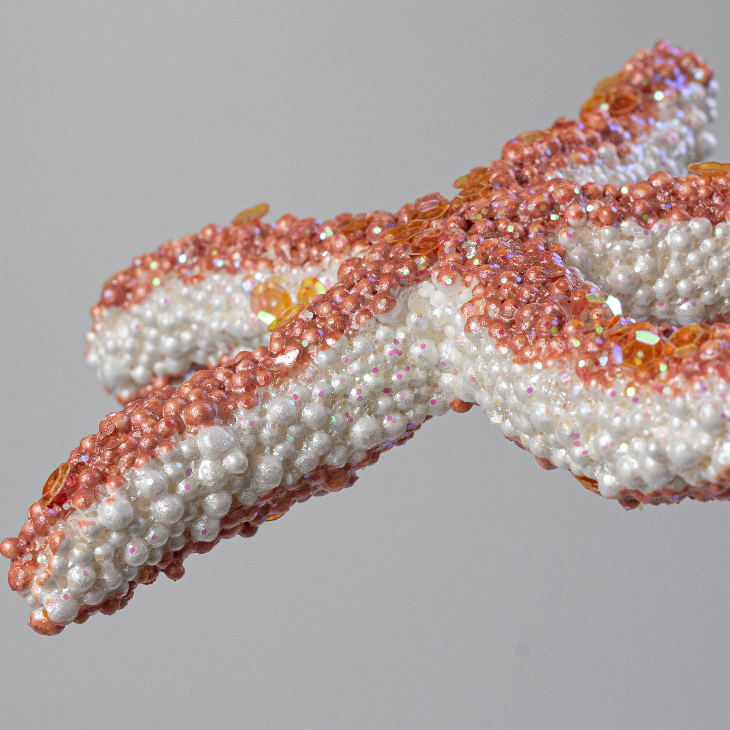 7.5" Pearl & Sequin Starfish Ornament: Rose Gold