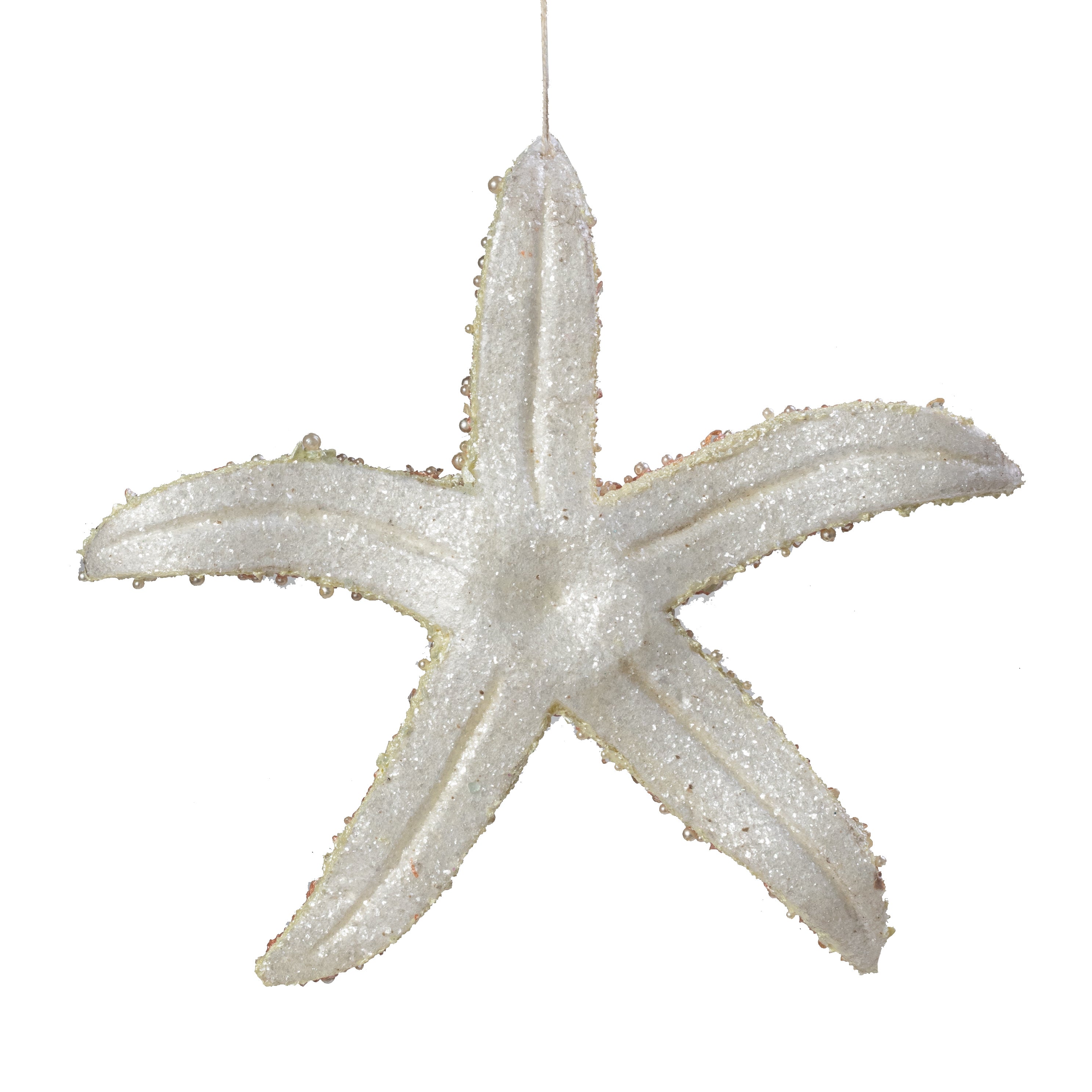 11" Pearl & Sequin Starfish Ornament: Pink Sand