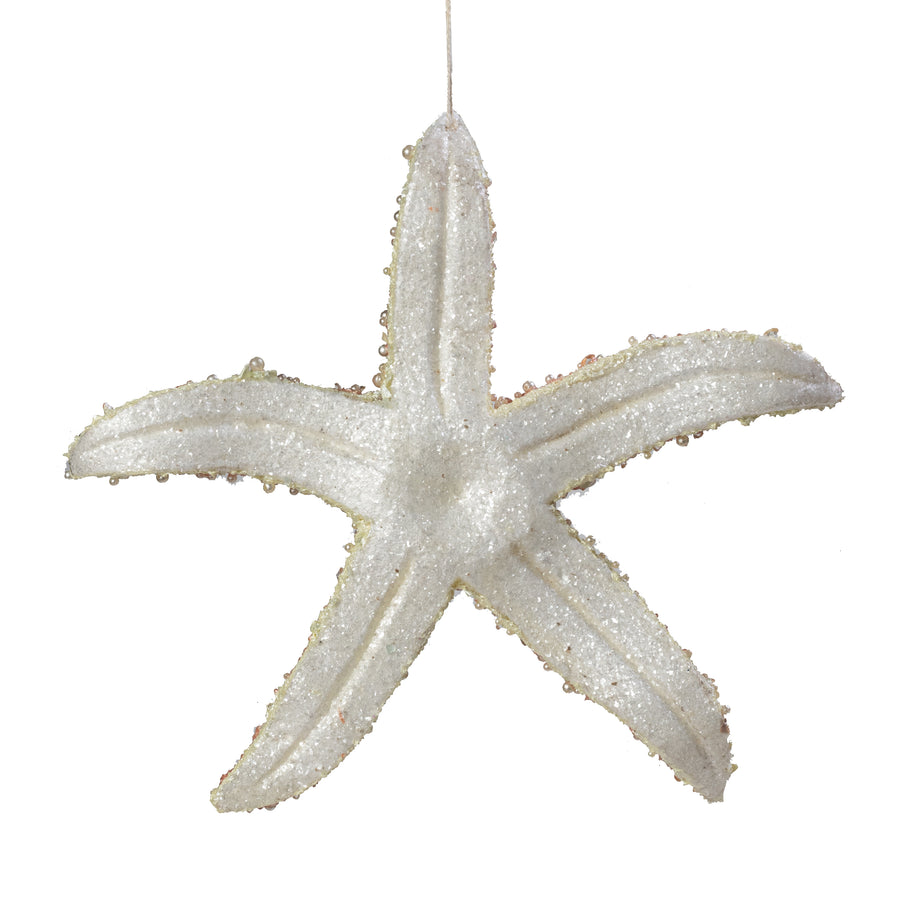 11" Pearl & Sequin Starfish Ornament: Pink Sand