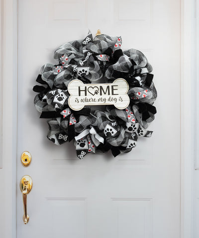 12.5" Wooden Sign: Home is Where Dog Bone