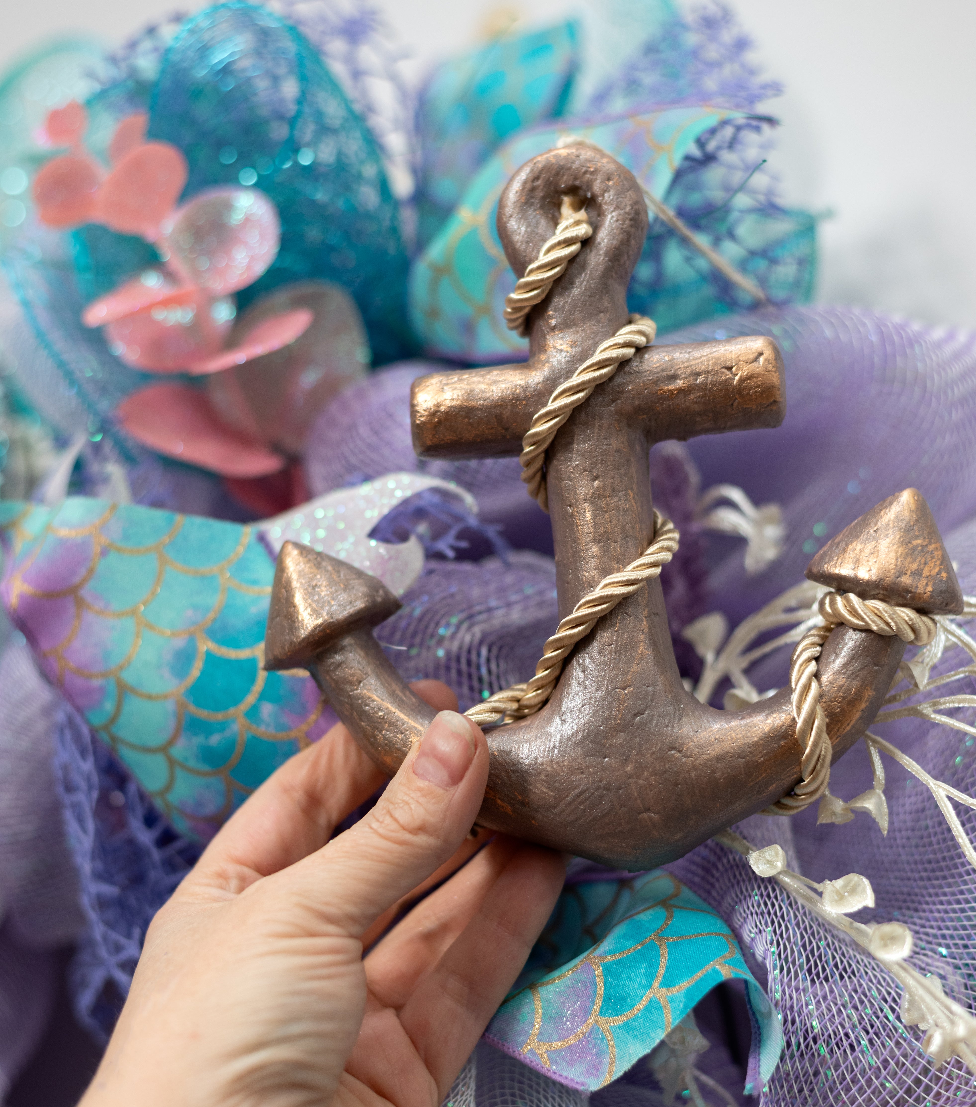 6.5" Metallic Anchor Ornament: Bronze