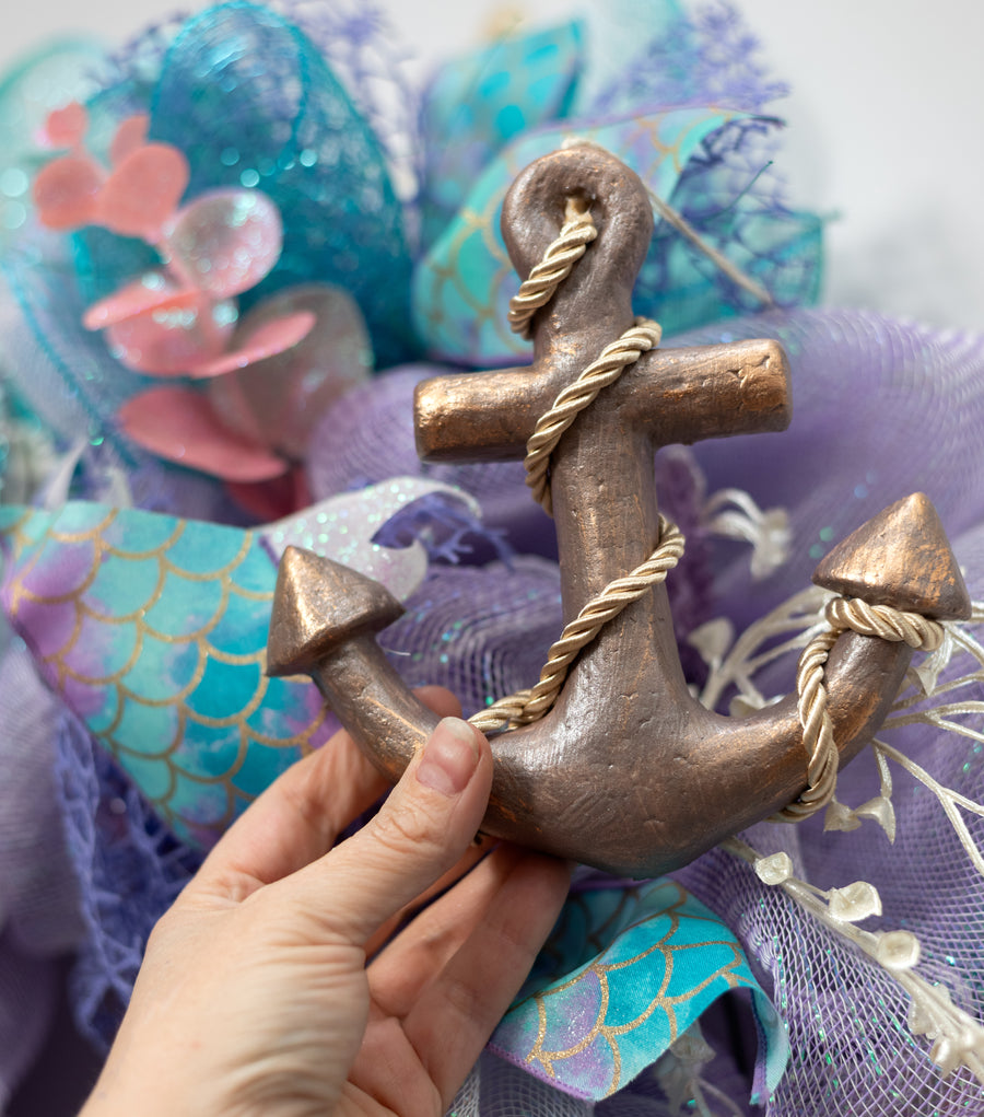 6.5" Metallic Anchor Ornament: Bronze