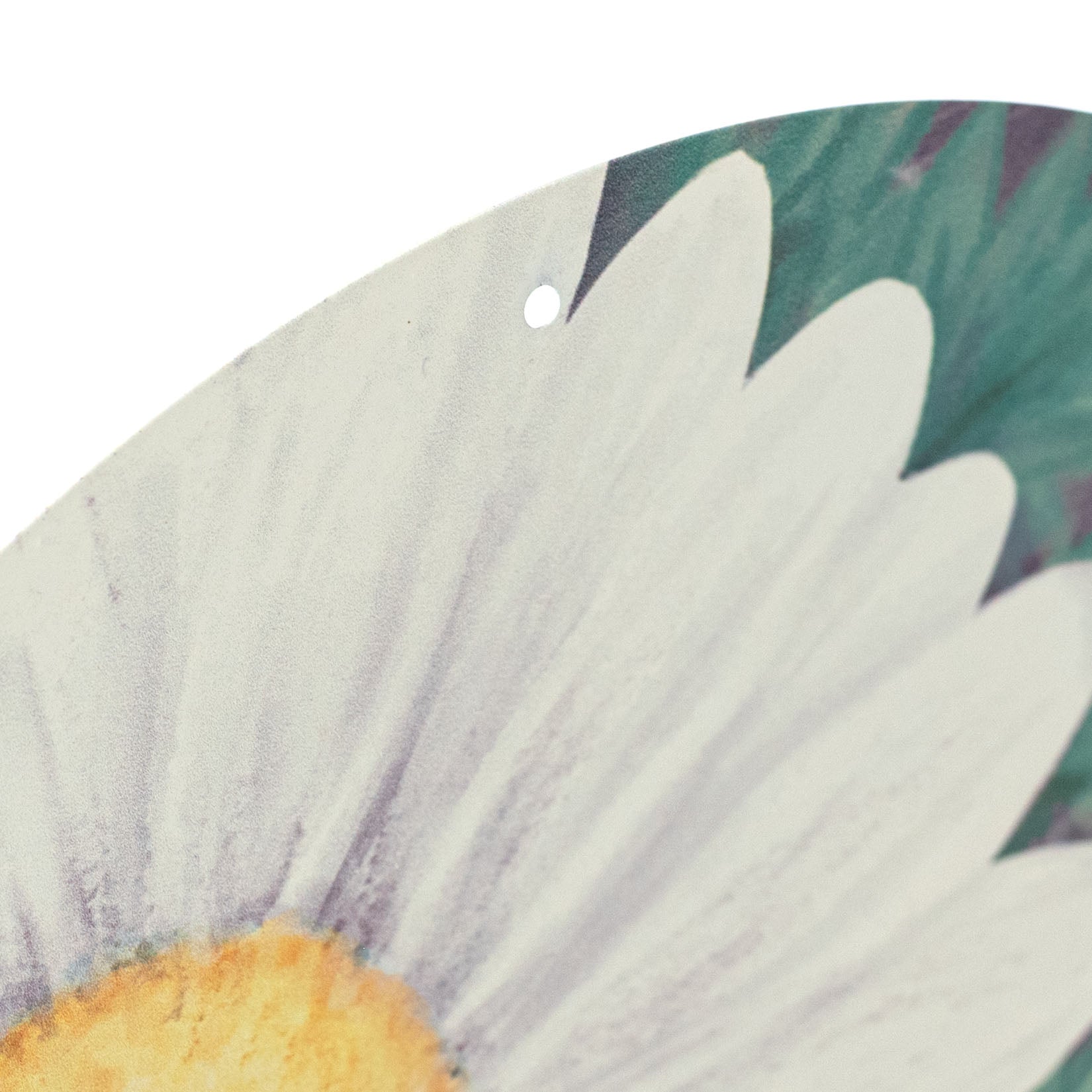 12" Round Metal Sign: Welcome Daisy Flower