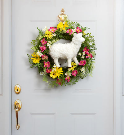12" Faux Fleece Lamb Decoration