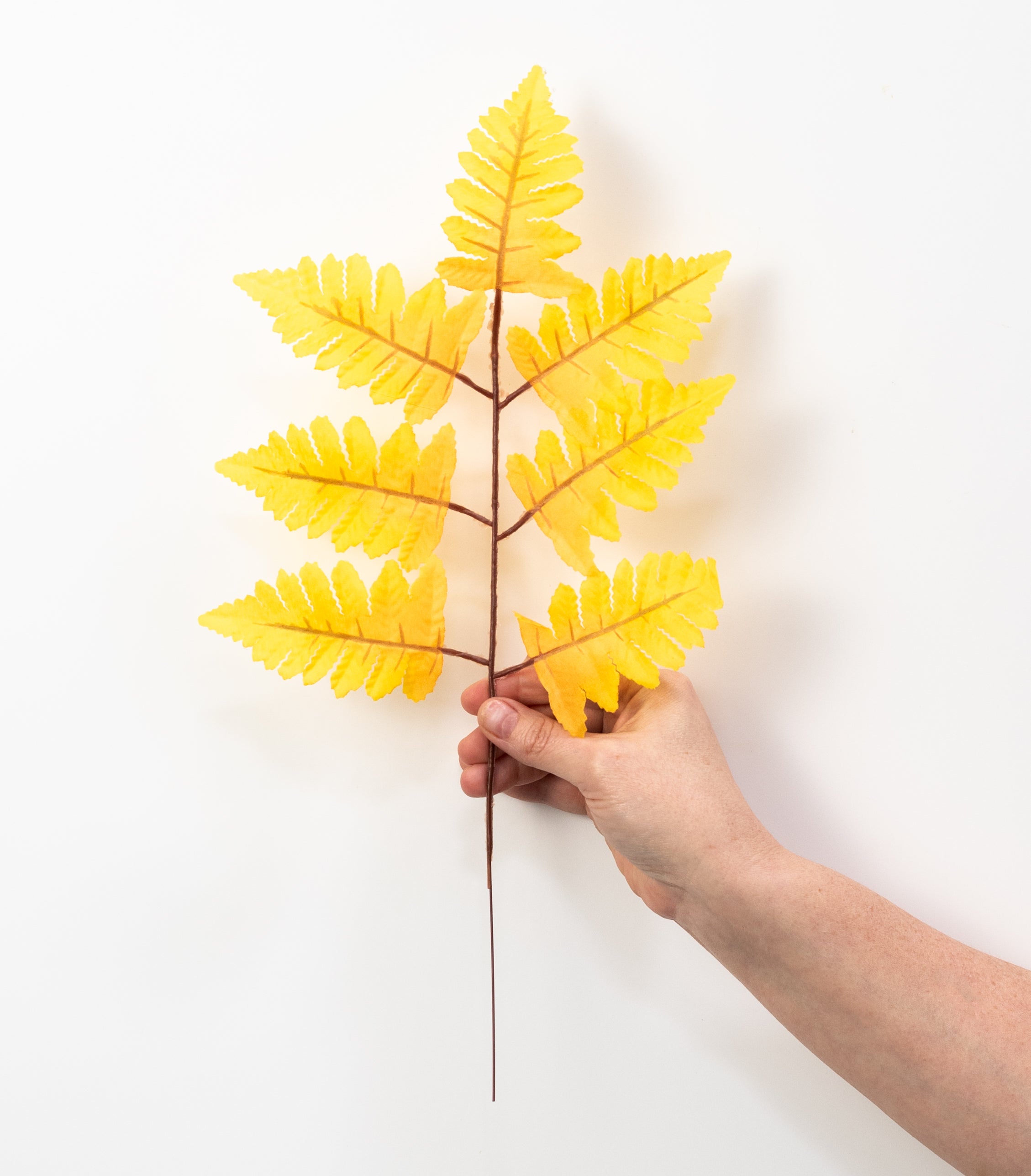 17" Pull Apart Silk Leather Leaf Bush: Mustard Yellow (12 Stems)
