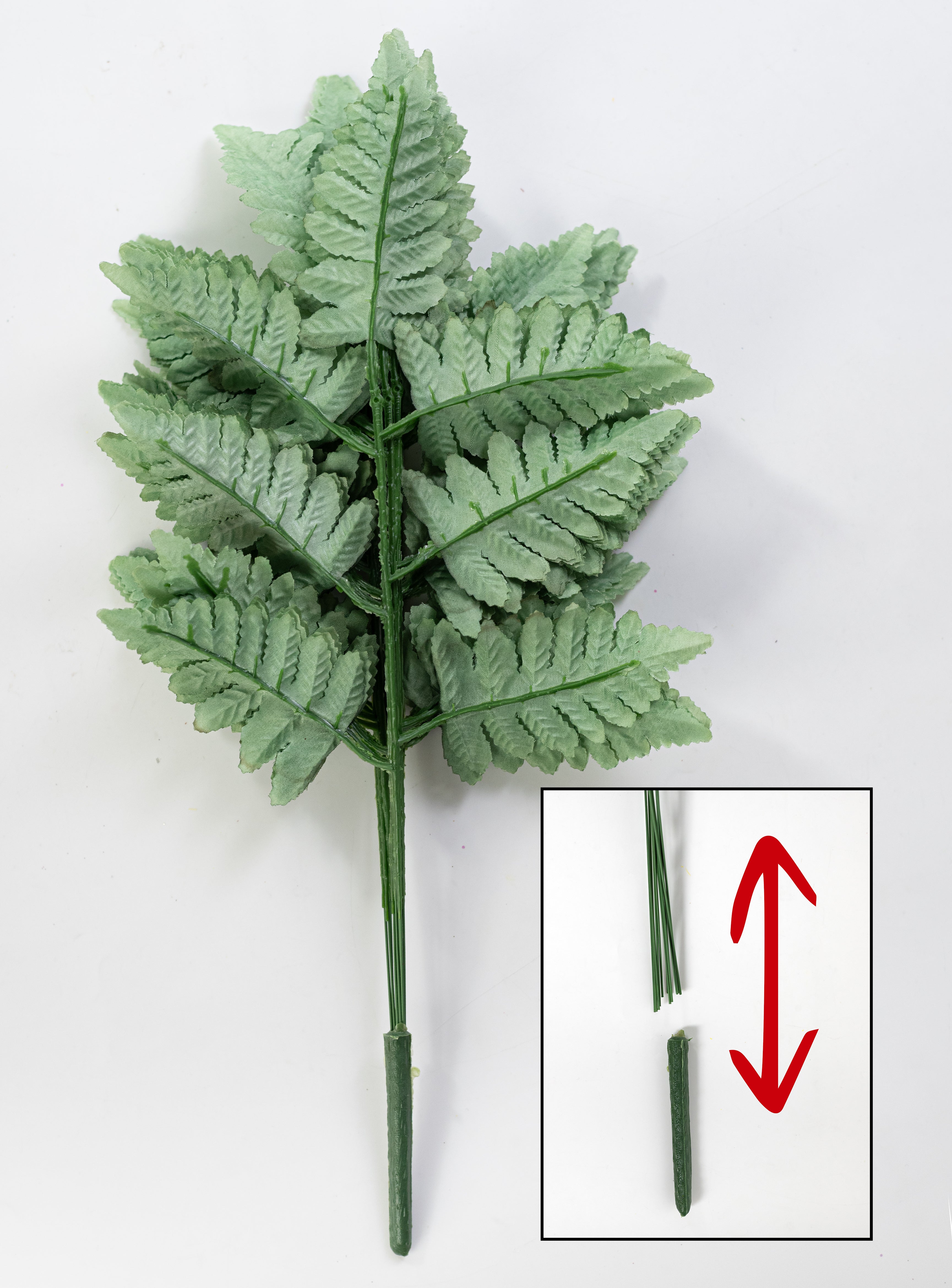 17" Pull Apart Silk Leather Leaf Bush: Sage Green (12 Stems)